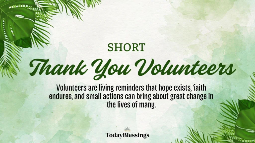 Thank You Volunteers
